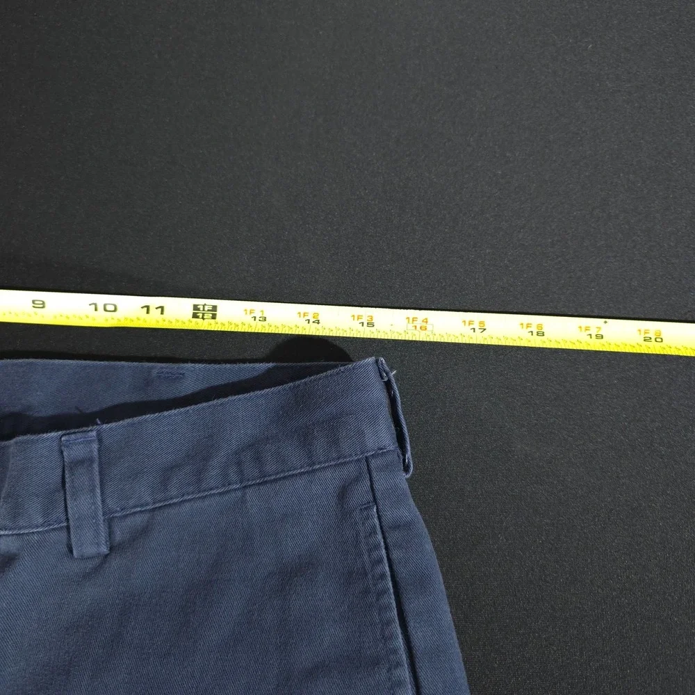 L.L. Bean Flannel Lined Chinos Men 32x32 Navy Blue Natural Fit Cotton Pants WT63